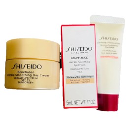 Shiseido Clarifying Cleansing& Benefiance Wrinkle Day Cream SPF 23& Eye Cream 3X