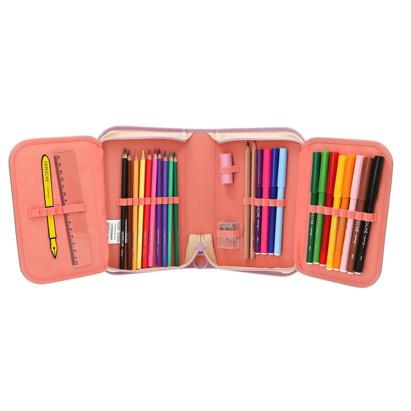 Depesche TOPModel Girl Power 13284 Filled Pencil Case in Pink