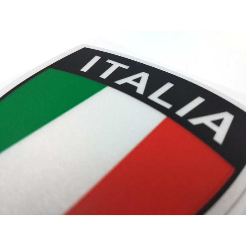F NODE Italian Flag Shield Emblem Waterproof Reflective Sticker 2.9