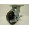 5" X 2" Swivel Caster Phenolic Wheel w/Brake 1000 Lbs