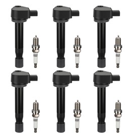 Set of 6 Ignition Coil Pack Iridium Spark Plugs Pack UF242 C1221 30520P8EA01 Compatible with Honda Accord Odyssey Pilot for Acura CL RL TL for MDX Ridgeline Vue 3.0L 3.2L 3.5L V6, 30520P8FA01