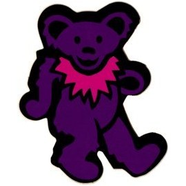 Dancing Bear - Purple with Pink Necklace - Bumper Sticker / Decal