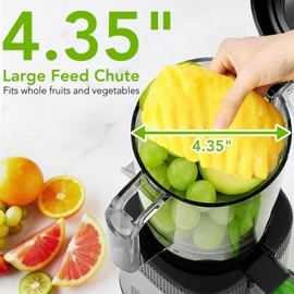 COWSAR Cold Press Juicer - Juicer Machines with 4.35" Wide Feed Chute, High Juice Yield for Whole Fruits & Vegetables, Slow Masticating Cold Press Juicer for Nutrient Retention, Easy to Clean