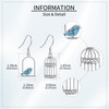 Bird Earrings 925 Sterling Silver Turquoise Bird Cage Dangle Drop