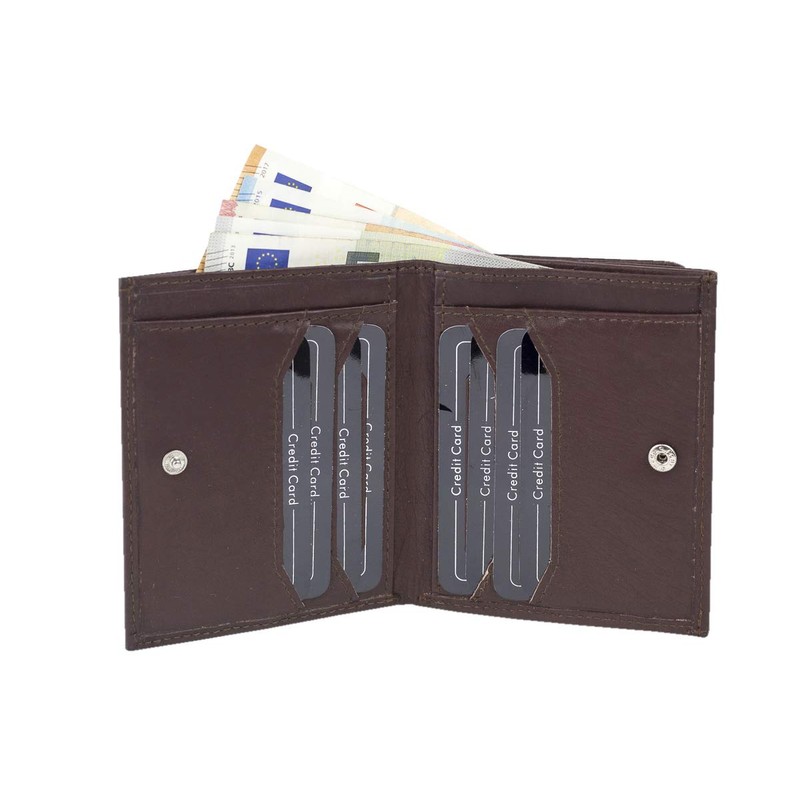 Leather Boxed Style wallet with large coin compartment LEAS, Genuine