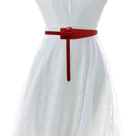 SUNTRADE PU Leather Waist Belt Dress Knotted Belt for Jeans Jumpsuit Coatc for Women (Red)