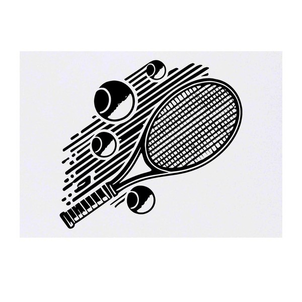 Azeeda 'Tennisschläger & Bälle' Temporäres Tattoo - Hautfreundlicher & Ungiftiger