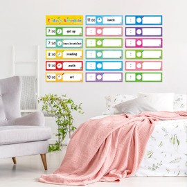 24 Pcs Daily Schedule Cards Schedule Board for Kids Teacher Schedule Chart Daily Plan Classroom Pocket Chart for Office School Homeschool Decorations