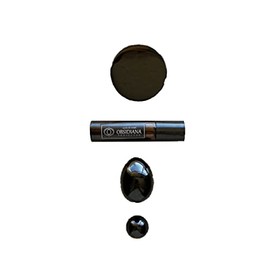SATIA HARA - Set de Huevo yoni ombliguera Espejo de 5cm de obsidiana y RollOn de Aceite de Obsidiana protector de ombligo aceite protector limpieza y 
