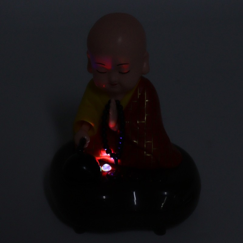 Little Monk Figurine USB Charging 6 Songs Music LED Nodding