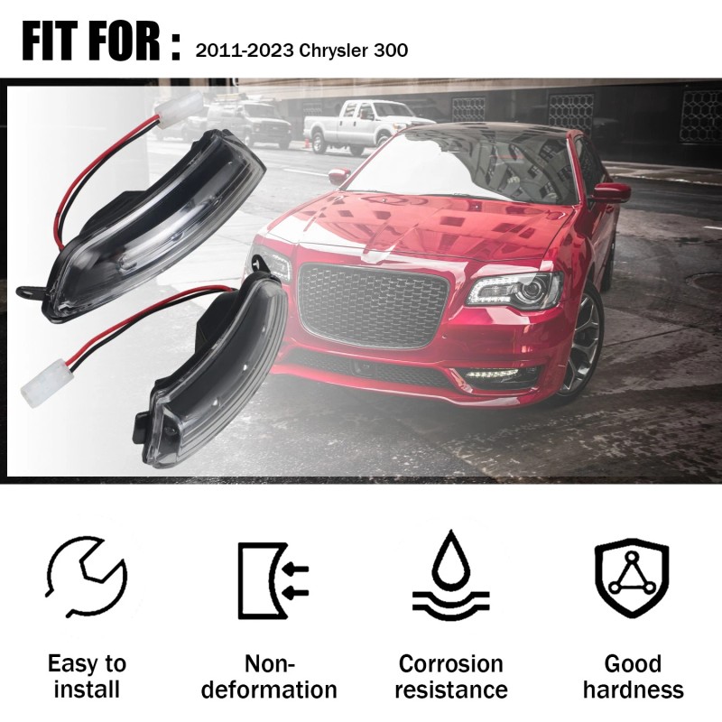 WF-AUTO Clear LED Wing Side Mirror Blinker Turn Signal Lamps