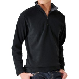 ARONA Fleece Men's Cut Saw Sweatshirt Warm Brushed Back Half Zip/Y -