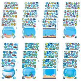 Dorgua 24 Sheets Fish Tank Make a Face Stickers, Party Games Decal Mix and Match Sticker, Make Your Own Fish Tank Stickers DIY Crafts for Birthday Activities Party Supplies Classroom Rewards Gifts