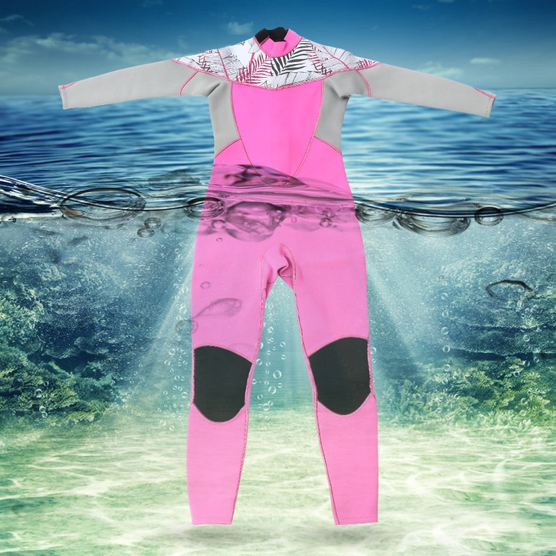Women's Long Sleeve Wetsuit Neoprene Elastic Swimming Surfing Diving Swimsuit(XL)