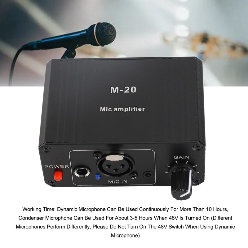 Microphone Preamp, High Gain 48 V Phantom Power Interface XLR