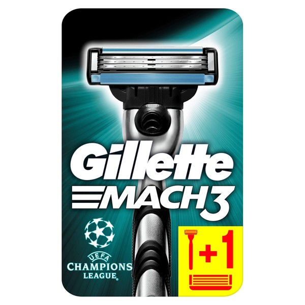 Gillette Mach3 Razor + 1 Blade for Men with Stronger Than Steel Blades