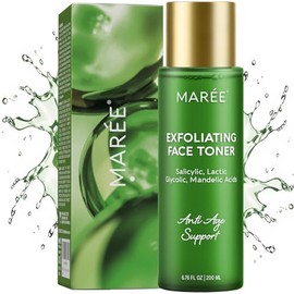 MAREE Exfoliating Toner with 2% Salicylic Acid (AHA BHA) - Liquid Face Exfoliant & Pore Cleaner for Sebum & Dead Skin Removal | Acido Salicilico Facial