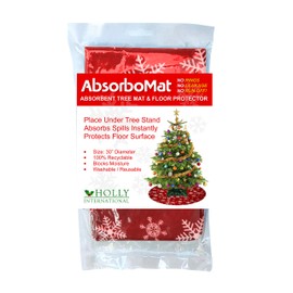 Holly International AbsorboMat Absorbent Christmas Tree Mat & Floor Protector, Plush Feel, Absorbs Spills 30" / 76cm