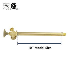 12 Inch Anti-Siphon Frost Free Sillcock Valve Multiturn 1/2 Inch NPT, 3/4 Inch Hose Bibb, Brass Body,Brass Valve 12 inch Length