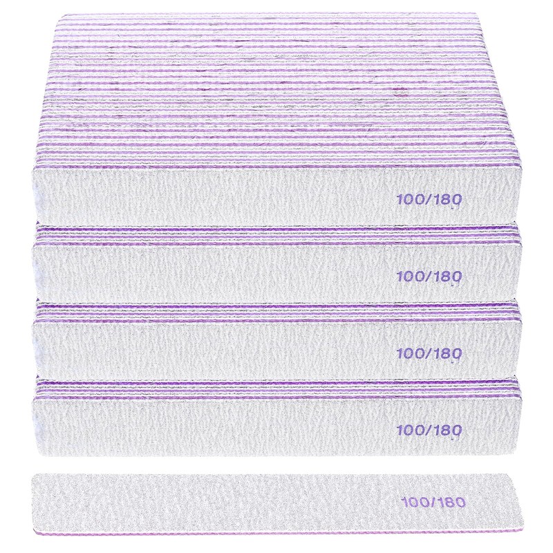 YUXIANLB 100 limas de uñas de grano 100/180 profesionales reutilizables