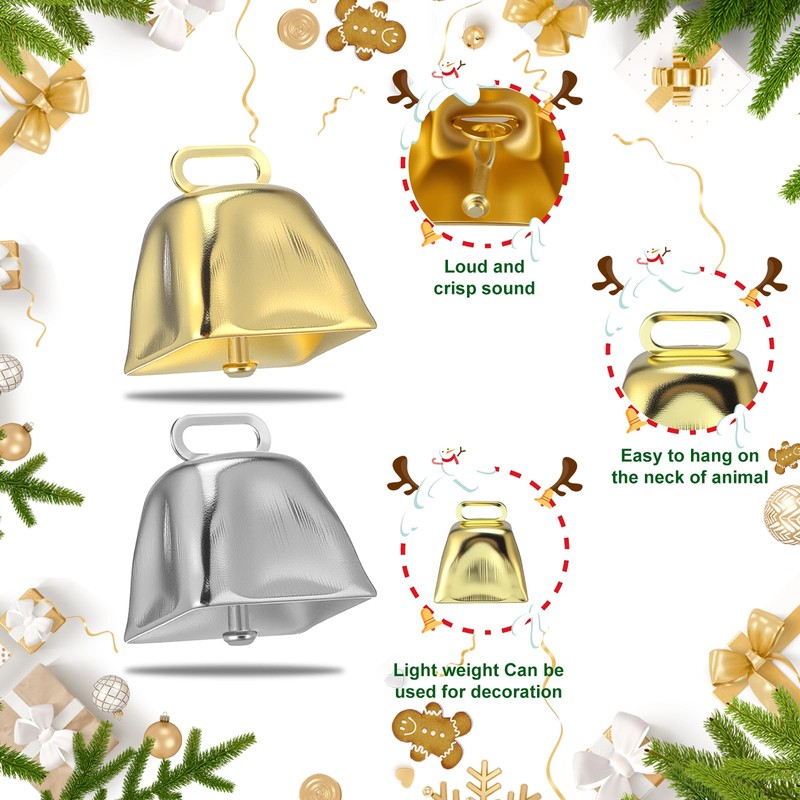 72 Pack Mini Cow Bells for Crafts Christmas Small Cowbells