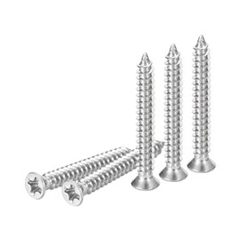 DTGN 100Pcs M2.2x18mm Flat Head Wood Screws, 304 Stainless Steel Phillips Self Tapping Screws - Good for Woodworking, Furniture - Silver