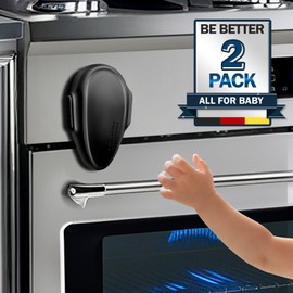 MCOTOP Oven Lock Child Safety (2 Pack), Kitchen Safety Oven Door Lock for Babies & Kids, Stove Child Proof, Childproof Oven Locks for Toddlers, Upgrade Heat-Resistant Material, Easy to Install (Black)