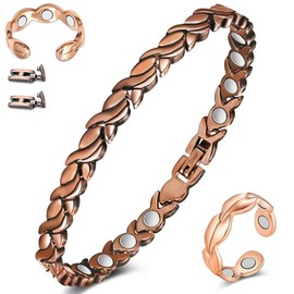 Cigmag Lymphatic Drainage Copper for Women Ultra Strong Magnets 99% Pure Copper Adjustable with Removal Tool and Gift Box (Fish Tail)