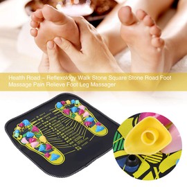 Foot Massage Mat, Walk Stone Stone Road Foot Massage Coloured Foot Reflex Zones Massage Board Reflexology Walk Stone Massage Leg Massager Mat Health Foot Care