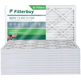 Filterbuy 18x20x1 Air Filter MERV 13 Optimal Defense (12-Pack), Pleated HVAC AC Furnace Air Filters Replacement (Actual Size: 17.50 x 19.50 x 0.75 Inches)