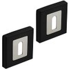 DecorAndDecor Square Escutcheon Thumb Turn Key Rose (Black/Chrome Standard)