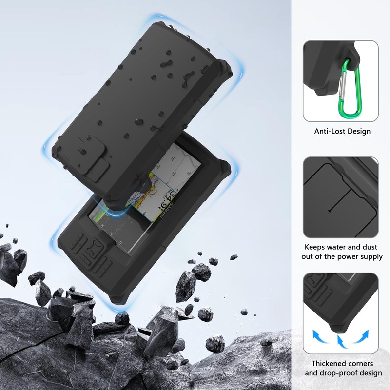 VOMENC Fish Finder Protective Silicone Skin Cover Compatible with Garmin