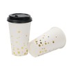 Geeklife 16 oz Disposable Gold Stars Paper Coffee Cups,Hot and