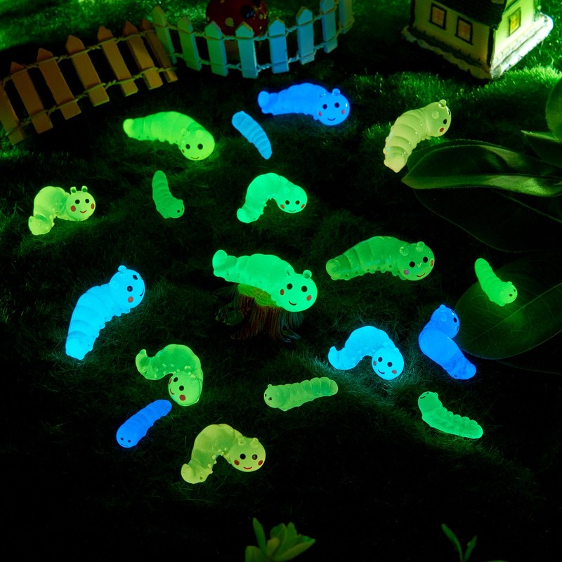 Boutigem 36Pcs Glow in The Dark Worm Figurines Luminous Worm