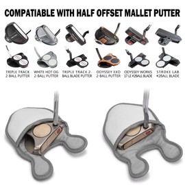 Big Teeth Mallet Putter Headcover Mallet Putter Cover, Putter Cover Mallet Putter Cover Magnetic, Center Shaft Putter Headcover Fits Odyssey 2 Ball Series Putters