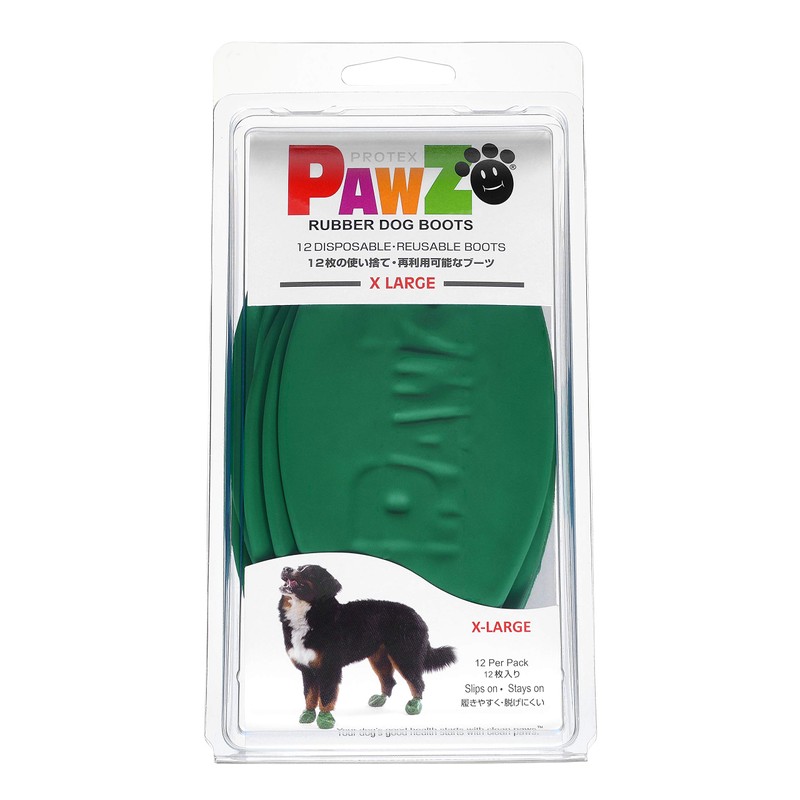 PAWZ Rubber Dog Boots Japanese Limited Package Dark Green XL