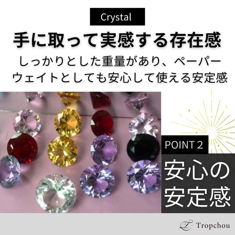 Tropchou Paperweight Crystal Glass Nail Art Feng Shui Decorative Gift