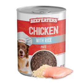 Beefeaters Dog Treats - Chicken with Rice Pate 13.2oz, Case of 12 | Complete Adult Dog Food, Balanced Nutrition, Supports Muscle & Dental Health | Training Treats for Adult Dogs