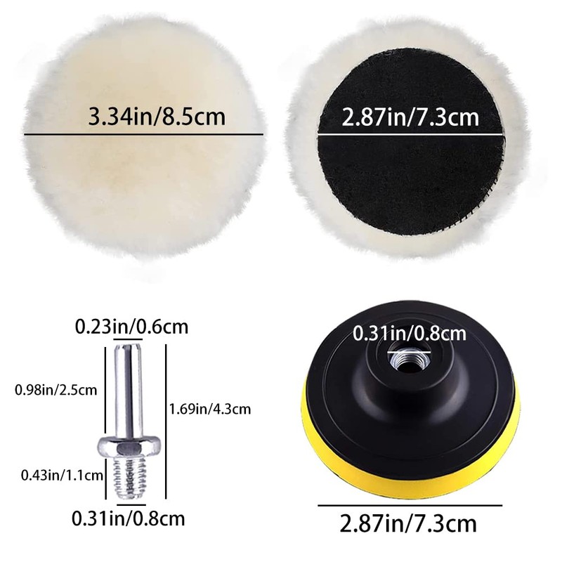 Geliking 7 Pcs Wool Polishing Buffing Pad, 3 Inch Polishing