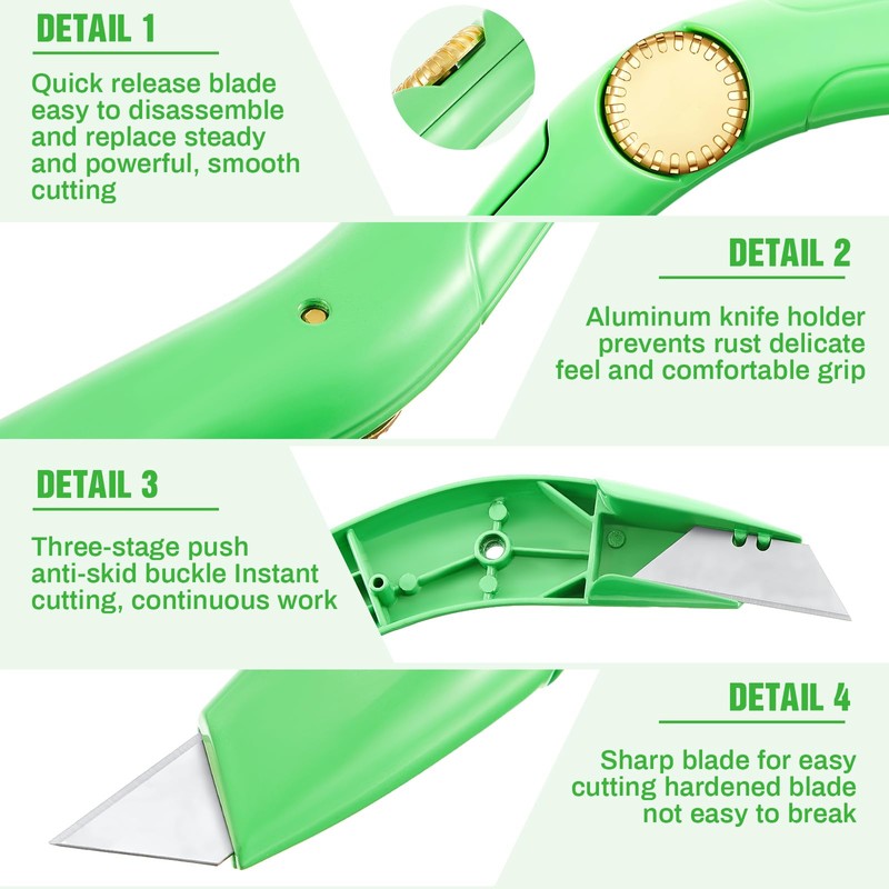 WILLBOND 4 Pcs Navajas Para Roofing Fixed Blade Roofing Knife,