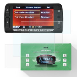 Mogico Motorcycle Accessories Nano Glass Dashboard Screen Protector Kit for Harley Davidson Boom! Box 6.5 GT 2014+ Radio GPS Anti-Scratch Instrument Cluster Saver (2 x Ultra Clear & 2 x Anti Glare)