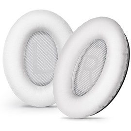 Aurivor Replacement Ear Pads Ear Cushions for Bose QuietComfort QC 35 (ii) 25 15 2 Headphones, Premium Cushions for QC35 (ii) QC25 QC15 QC2 SoundTrue SoundLink AE2|AE2i|AE2w Over-Ear Headphones (White)