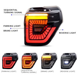 Tail Lights Assembly Compatible with Toyota 4Runner 2014-2021 Rear Lamps Replacement w/Sequential Turn Signal&Start Up Animation（Used）