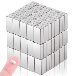 Pack of 100 Strong N52 Magnets, Small Neodymium Magnets, Extra Strong, Rectangular Magnets for Magnetic Board, Strong Fridge Magnets, Small Magnets, Strong Hold Magnets for Crafts, Whiteboard