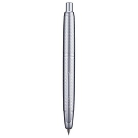 Jinhao 10 Press Fountain Pen with Box, Wavy Bright Chromium Retractable Fine Nib with Converter Set (Silver Clip)