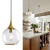 HAHZT Pendant Lights Kitchen Island: Brushed Gold Light Fixture Farmhouse