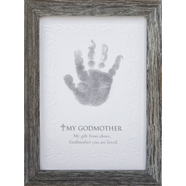 The Grandparent Gift Godmother Godchild Handprint Frame, Grey