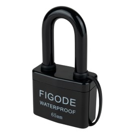FIGODE® Large Sturdy Pad Lock with Keys, 2.8 in. Wide, Outdoor Waterproof Padlocks, Covered Heavy Duty Laminated Steel Locks, 3-Pack Keyed Alike Long Padlocks
