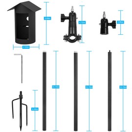 TIUIHU Ground Stake Mount Stand with Silicone Cover Skins for Ring Outdoor Cam Plus(31.49-47.24 inch)(1Pack Black)