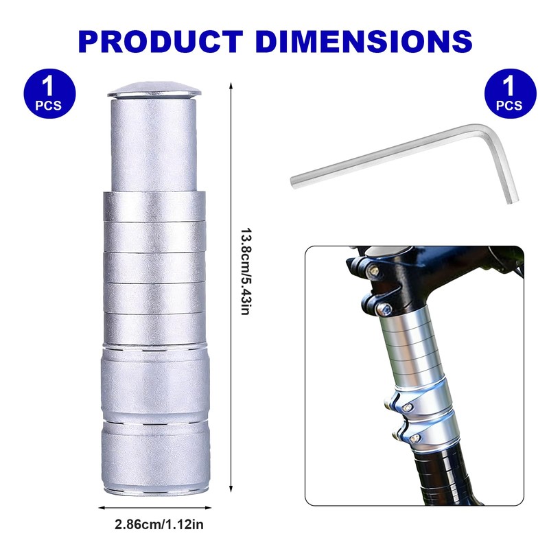 Rthynti Bike Stem Riser, 28.6mm Bike Stem Riser Extender, Bike